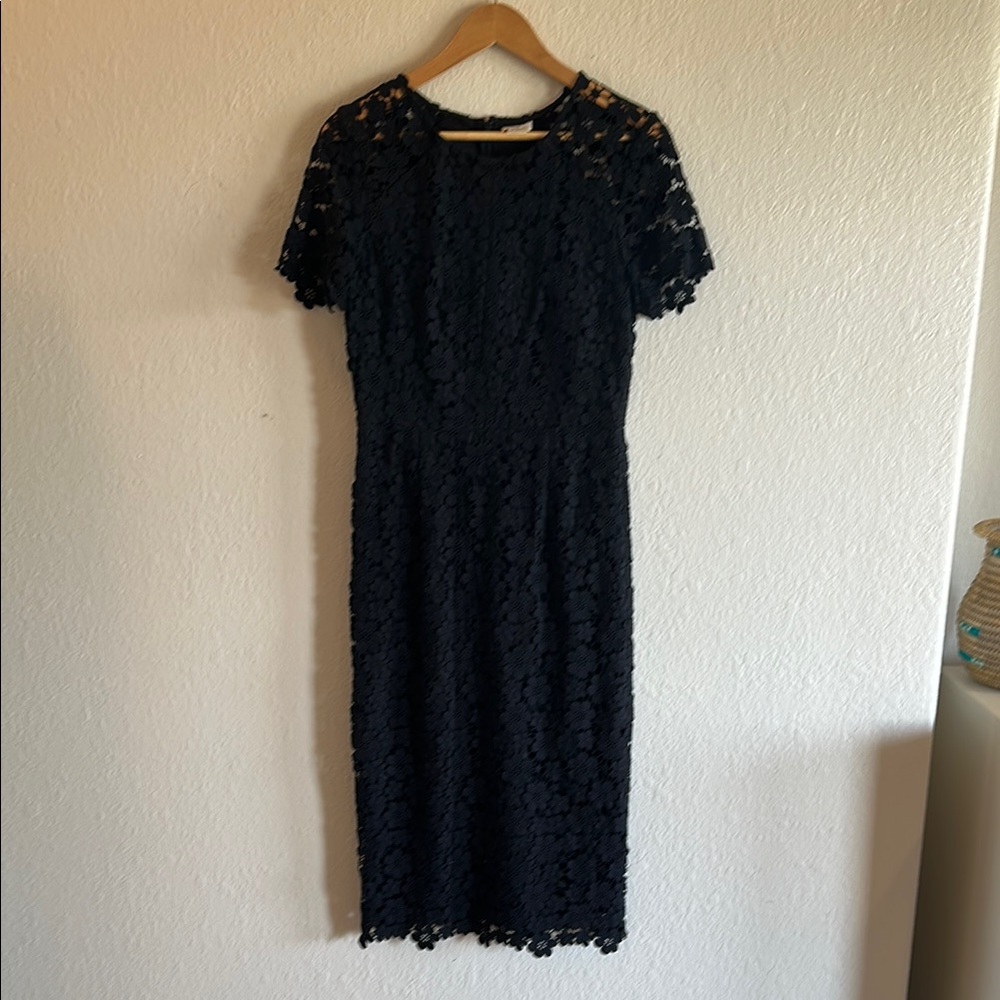 Shoshanna Black Lace Midi Dress